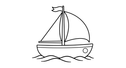 Sailing boat with transparent background