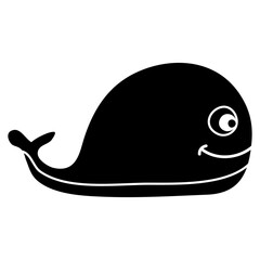Cute whale vector icon. Cute sea animals illustration sign. sea animals symbol. Sea life logo. whale web icon.