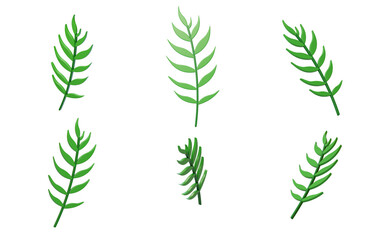 Green plants Fresh leaves Saplings Spring 3D