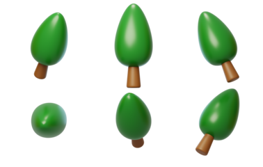 Green plants Air Fresh natural forest trees 3D