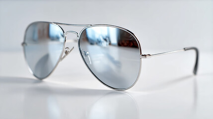 Aviator sunglass with highly reflective lenses