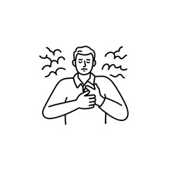 Vector art of person experiencing chest pain