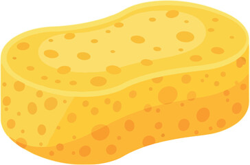 Vibrant yellow sponge for cleaning and bathing vector