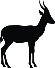 Majestic gazelle silhouette graceful wildlife animal side profile vector