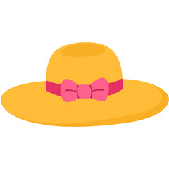 Cartoon illustration of a pink bow tie hat