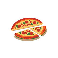Vector art of delicious pizza slices