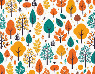 Vibrant Fall Collection Various Autumn Trees Design Parts