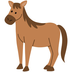 hand drawn horse cartoon illustration 