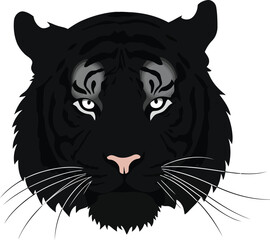 Powerful black panther head fierce predator animal art vector