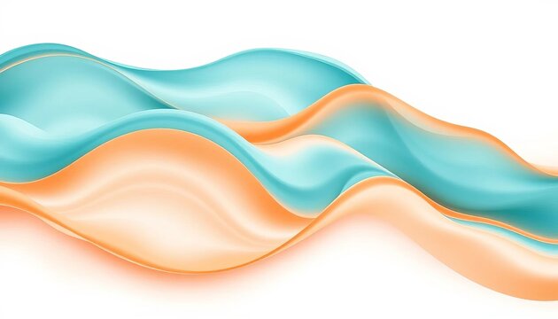 Soft matte orange and deep teal tiddle waves on white; bold, energetic abstract , textile, abstract