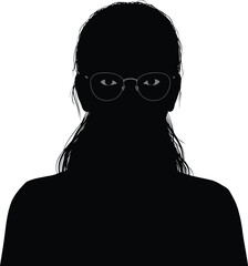 Silhouette woman elegant hairstyle back view isolated vector