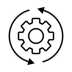 Processing Icon Vector Illustratio, White Background