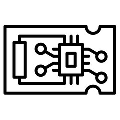 Circuit Board Icon Element For Design
