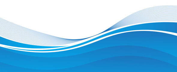 Vector blue line background curve element with white space for text and message design, overlapping layers, Vector