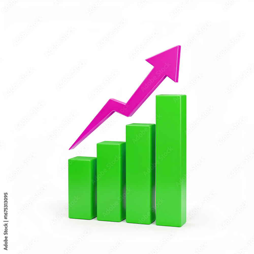 Poster growth trajectory : a vibrant graphical representation symbolizing upward momentum and financial pro