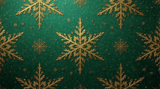 Premium Christmas Packaging Design. Golden snowflake seamless design for upscale packaging, wrapping paper, holiday branding, and seasonal product presentation.