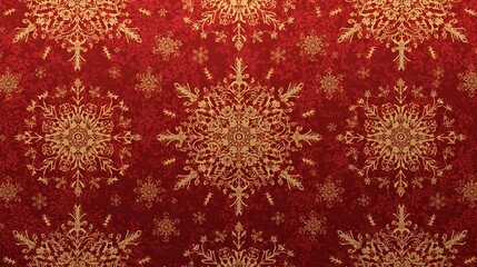 Premium Christmas Packaging Design. Golden snowflake seamless design for upscale packaging, wrapping paper, holiday branding, and seasonal product presentation.
