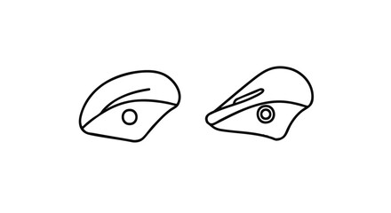 Set of two aggressive raptor eyes in a clean line art style. Vector illustration for creative design and mascot concepts