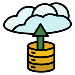 Cloud Upload Icon Element For Design