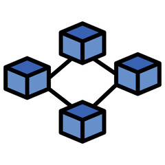Blockchain Icon Element For Design