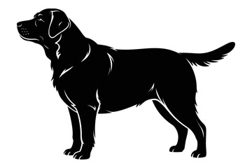 Vector Dog Silhouette – Black Pet Shape Isolated on White Background – Animal Icon for Design, Logo, and Graphic Use in Minimal Style
