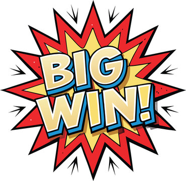 Vector art of big win comic explosion with a burst effect