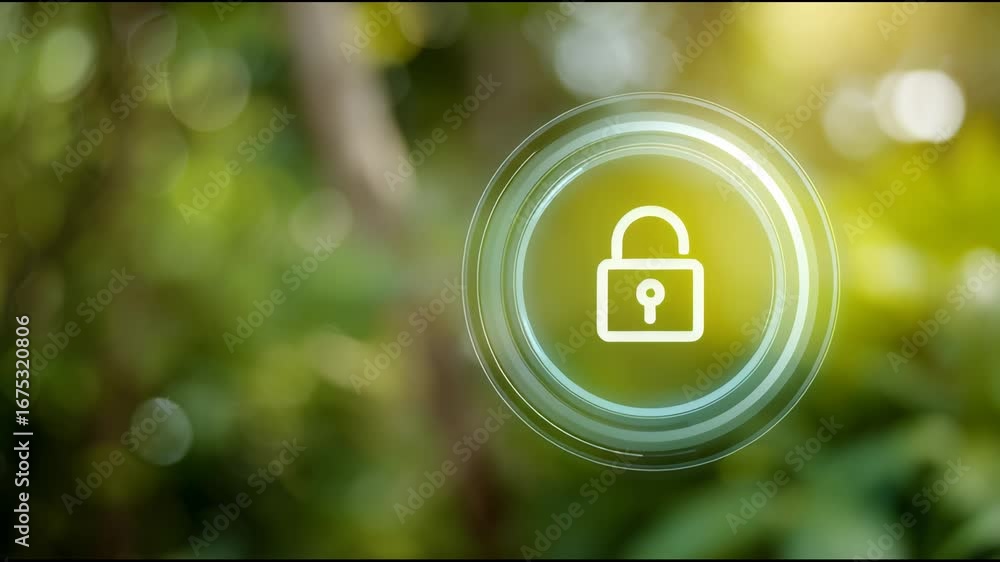 Aufkleber lock icon inside circular frame data protection security privacy encryption digital safety abstract 