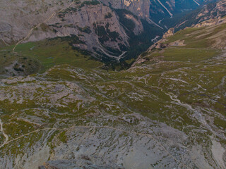The Tre Cime di Lavaredo (Three Peaks of Lavaredo), located in the heart of the Dolomites