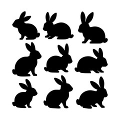 rabbit animal silhouette illustration collection