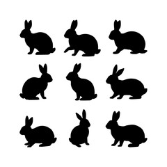 rabbit animal silhouette illustration collection