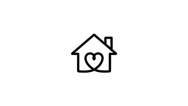 Home Sweet Home:  Heartfelt Line Art Icon