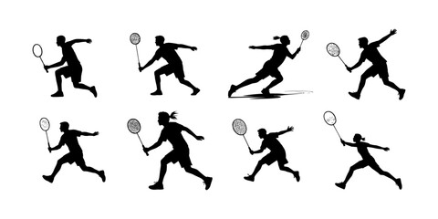 collection of basketball player silhouette illustrations