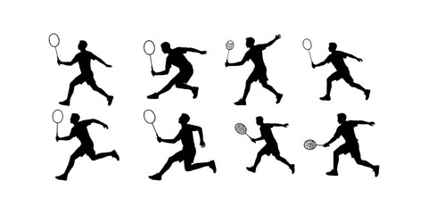 collection of basketball player silhouette illustrations
