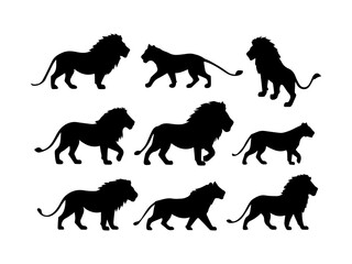 lion animal silhouette illustration collection