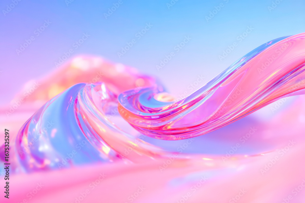 Poster flowing waves of vibrant colors create an abstract design digital art background