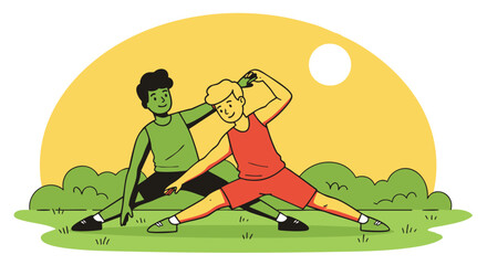 Stretching Together Outdoor Fitness & Wellness