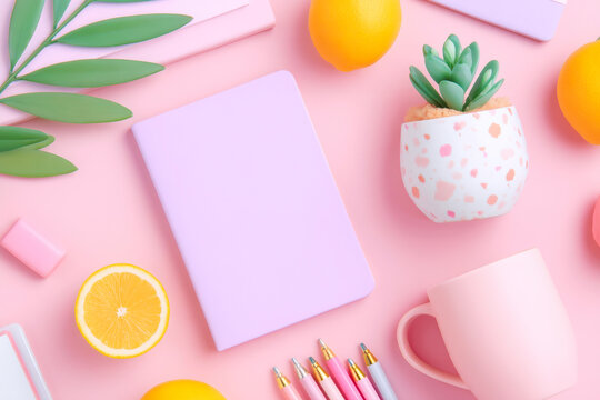 Flatlay of student essentials on white background education school study items