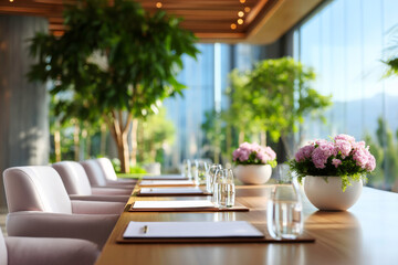 Fototapeta premium Meeting room chefitage executive boardroom conference table business discussion