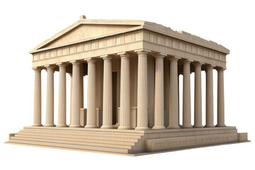 Fototapeta premium Ancient Greek temple stands isolated with clear surroundings showcasing classical architecture from a historical perspective