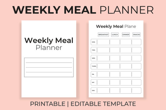 Weekly Meal Planner Printable Template - Powered by Adobe