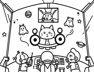 Astronauts are fighting aliens 