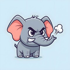 Fototapeta premium Angry Baby Elephant