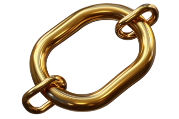 Golden carabiner isolated on a transparent background showcasing its sleek design and polished finish, ideal for outdoor enthusiasts and safety applications