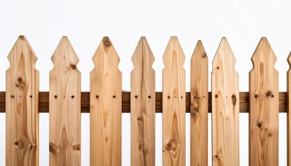 Fototapeta premium Wooden picket fence with pointed slats