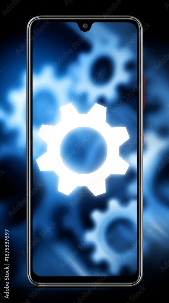 Poster mobile phone optimization, enhancing performance and efficiency with gear settings.
