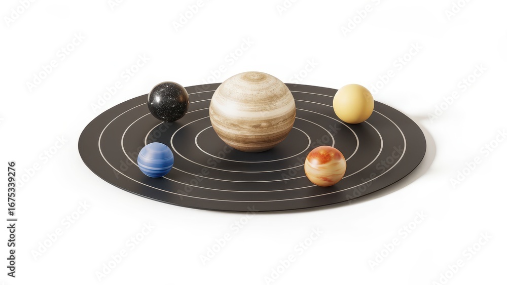 Poster solar system simulation model of the solar system showcasing planets in orbit around the sun.