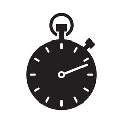 Stopwatch Efficiency Symbol Black and White Vector