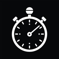 Stopwatch Efficiency Symbol Black and White Vector