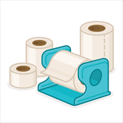 Micropore paper medical tape for wound care kawaii doodle flat 2D cartoon vector illustration