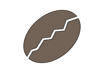 Silueta de grano de café en fondo blanco